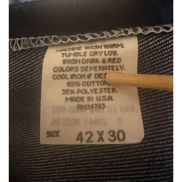 Vintage Lee Mens Jeans Straight Leg Dark Wash Stretch USA Crispy HEMMED 40 x 26* - Picture 5 of 6